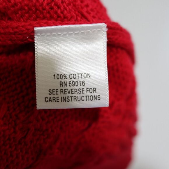Vintage Studio Works Red Knit Sweater Beautiful Textured Cable Knit Large - Picture 13 of 14